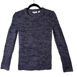 Inhabit Purple Crochet Knit Cashmere Sweater Sz M Preppy, Casual